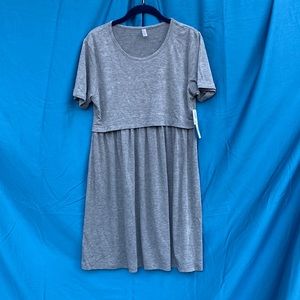 NWT Lamaze charcoal heather maternity/nursing nightgown size XL